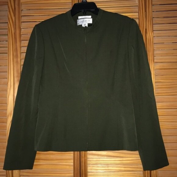 Jones Wear Long Sleeve Green Zippered Jacket‎ - Picture 1 of 8
